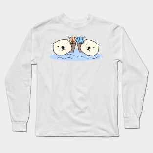 Cute Sea Otter Anime Simple Aesthetic Kawaii Animal - 2 Long Sleeve T-Shirt